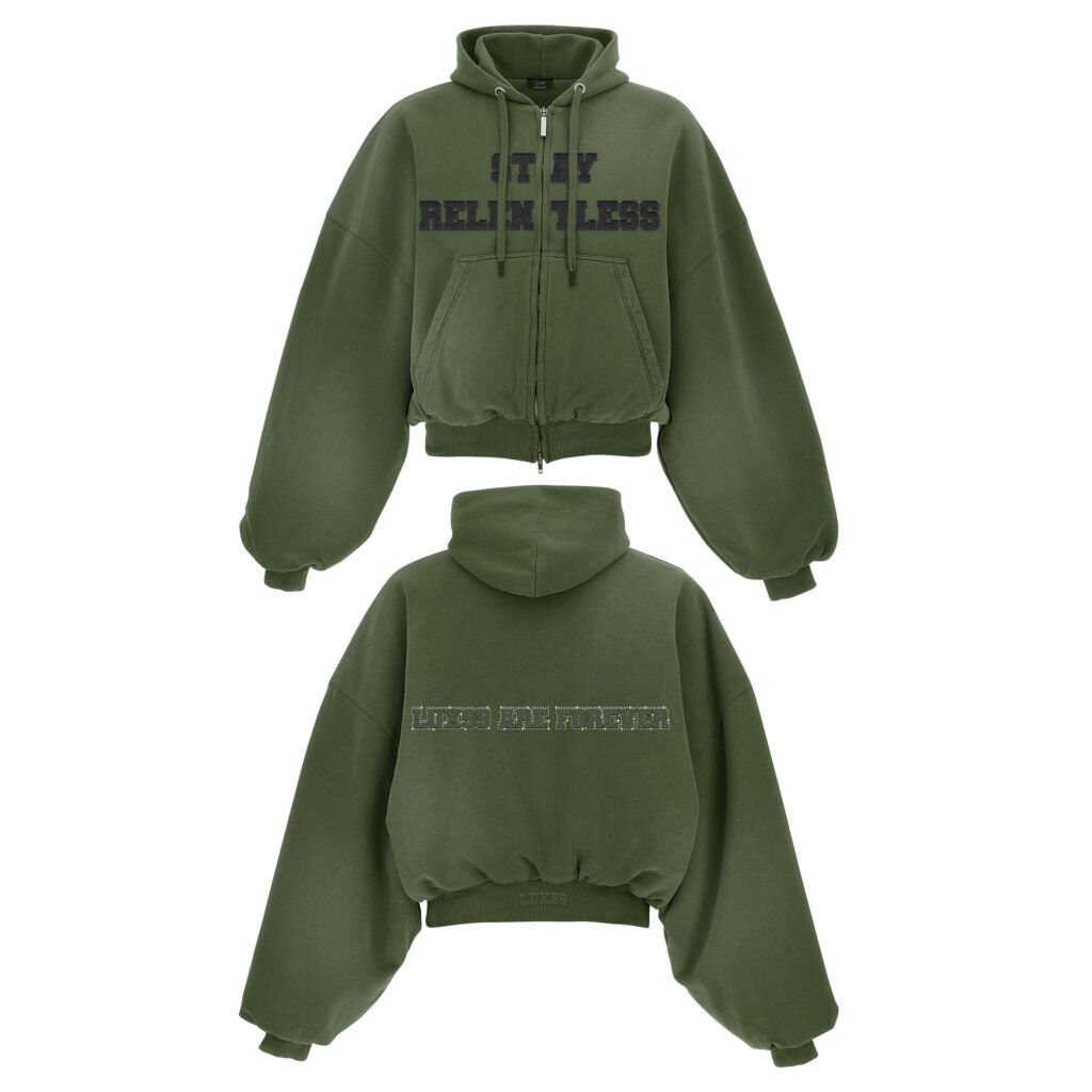 stay relentless zip hoodie