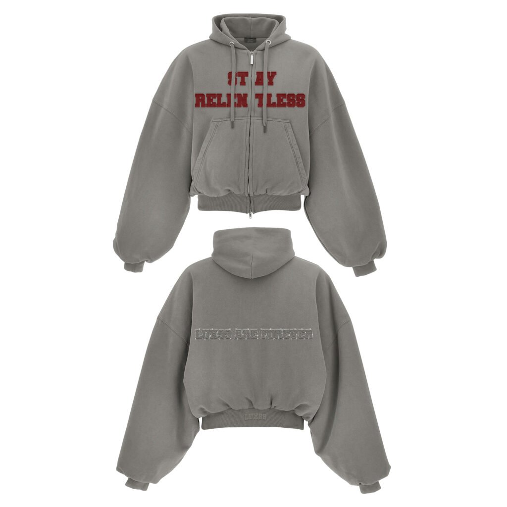 stay relentless zip hoodie